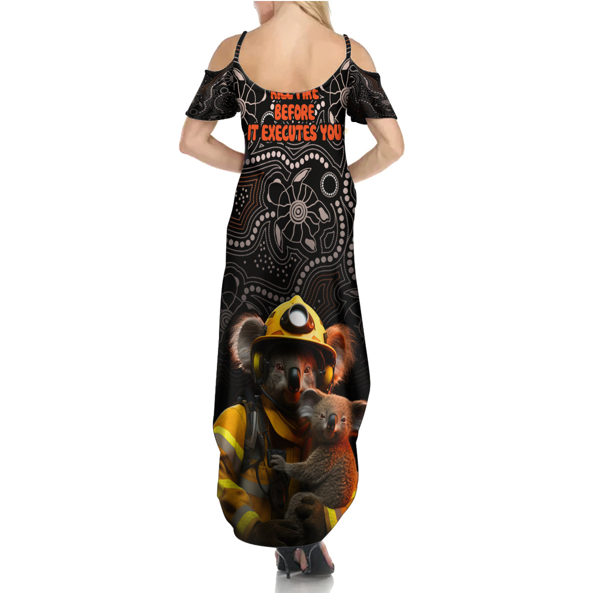 paws-for-australia-family-matching-summer-maxi-dress-and-hawaiian-shirt-bushfire-awareness-indigenous-aboriginal