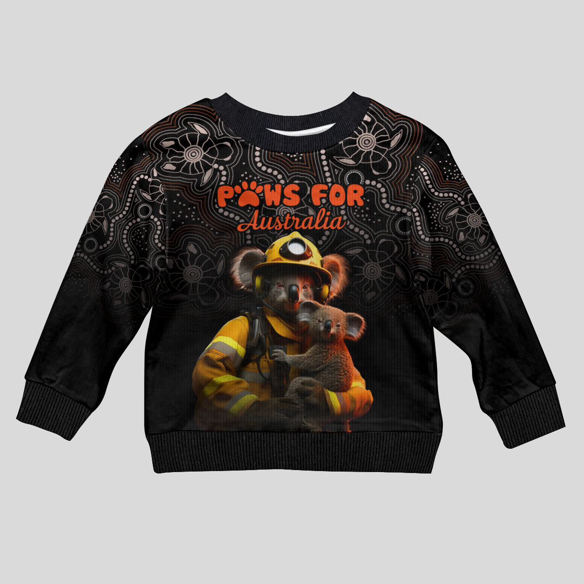paws-for-australia-kid-ugly-christmas-sweater-bushfire-awareness-indigenous-aboriginal