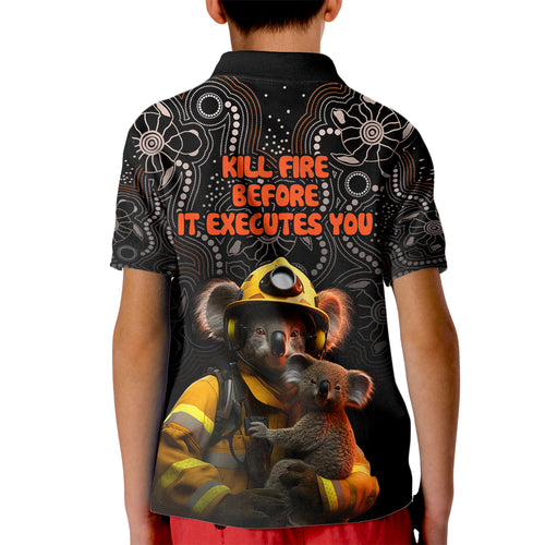 paws-for-australia-kid-polo-shirt-bushfire-awareness-indigenous-aboriginal