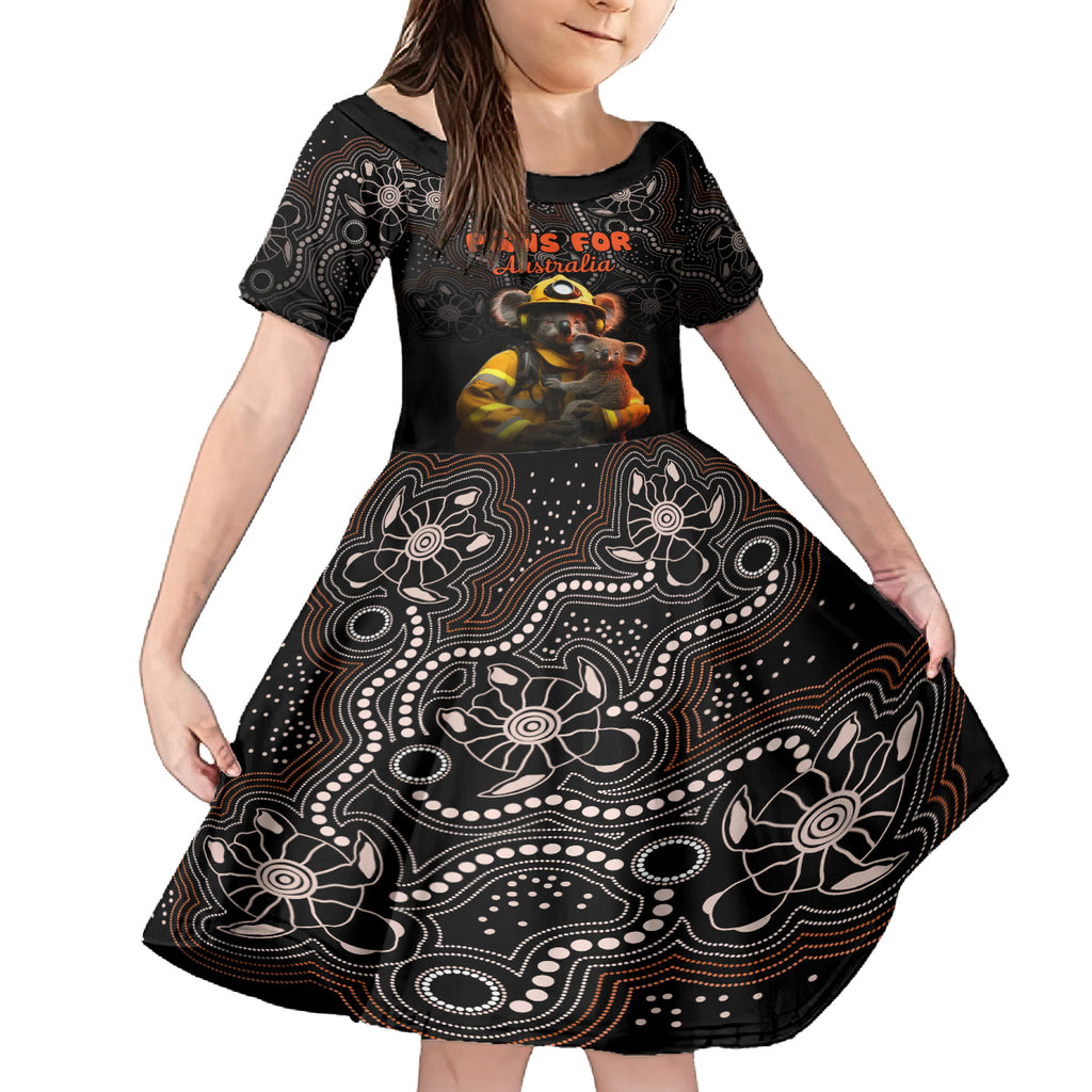 paws-for-australia-kid-short-sleeve-dress-bushfire-awareness-indigenous-aboriginal
