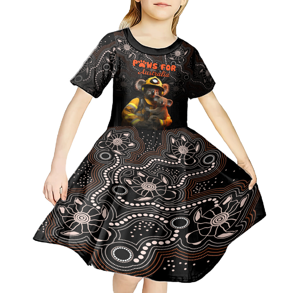 paws-for-australia-kid-short-sleeve-dress-bushfire-awareness-indigenous-aboriginal