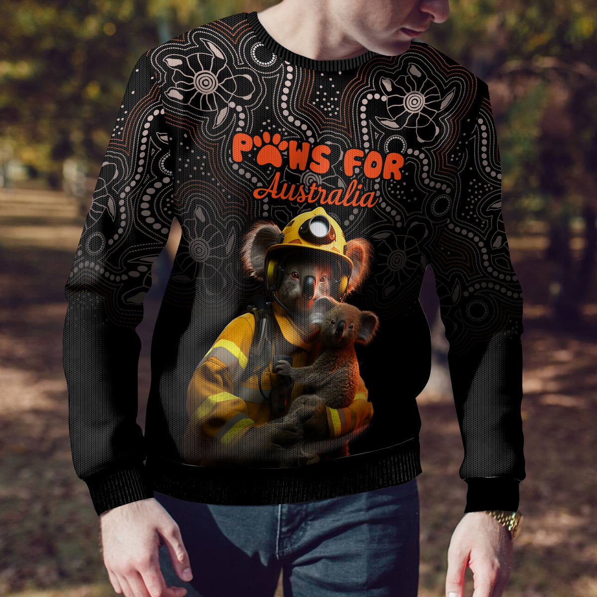 paws-for-australia-ugly-christmas-sweater-bushfire-awareness-indigenous-aboriginal