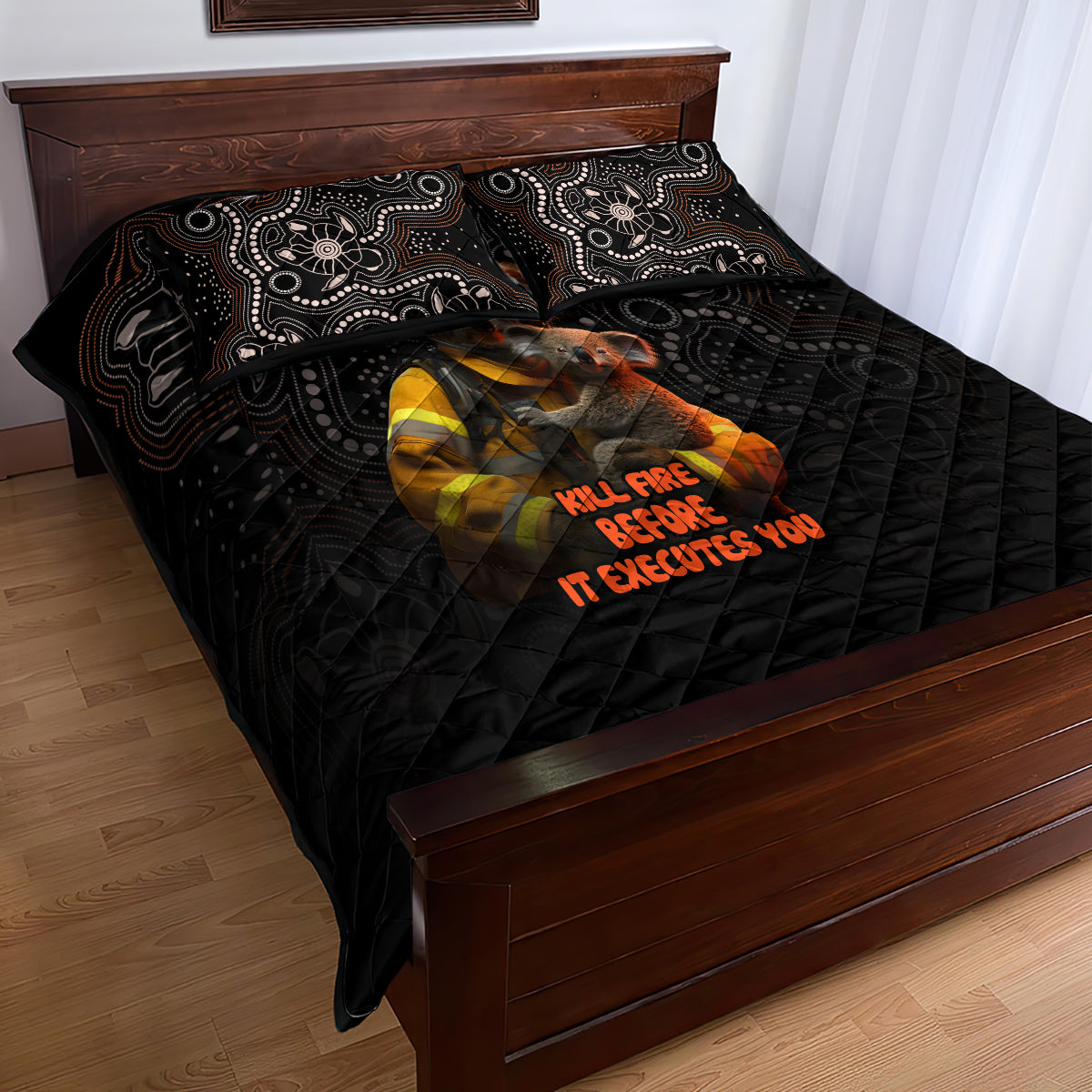 paws-for-australia-quilt-bed-set-bushfire-awareness-indigenous-aboriginal