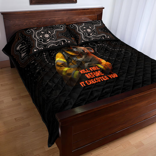paws-for-australia-quilt-bed-set-bushfire-awareness-indigenous-aboriginal