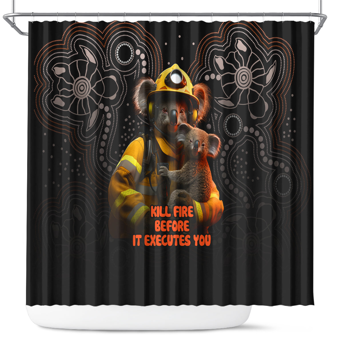 paws-for-australia-shower-curtain-bushfire-awareness-indigenous-aboriginal