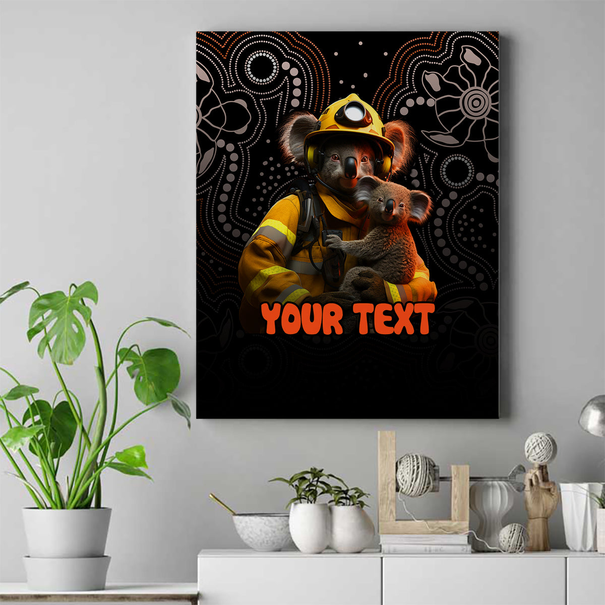 personalised-paws-for-australia-canvas-wall-art-bushfire-awareness-indigenous-aboriginal