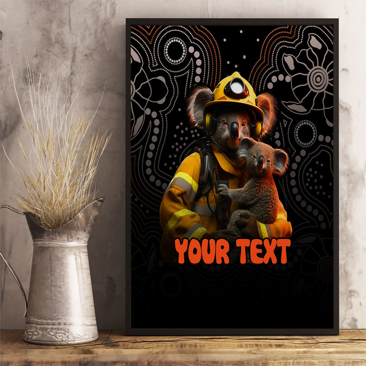 personalised-paws-for-australia-canvas-wall-art-bushfire-awareness-indigenous-aboriginal
