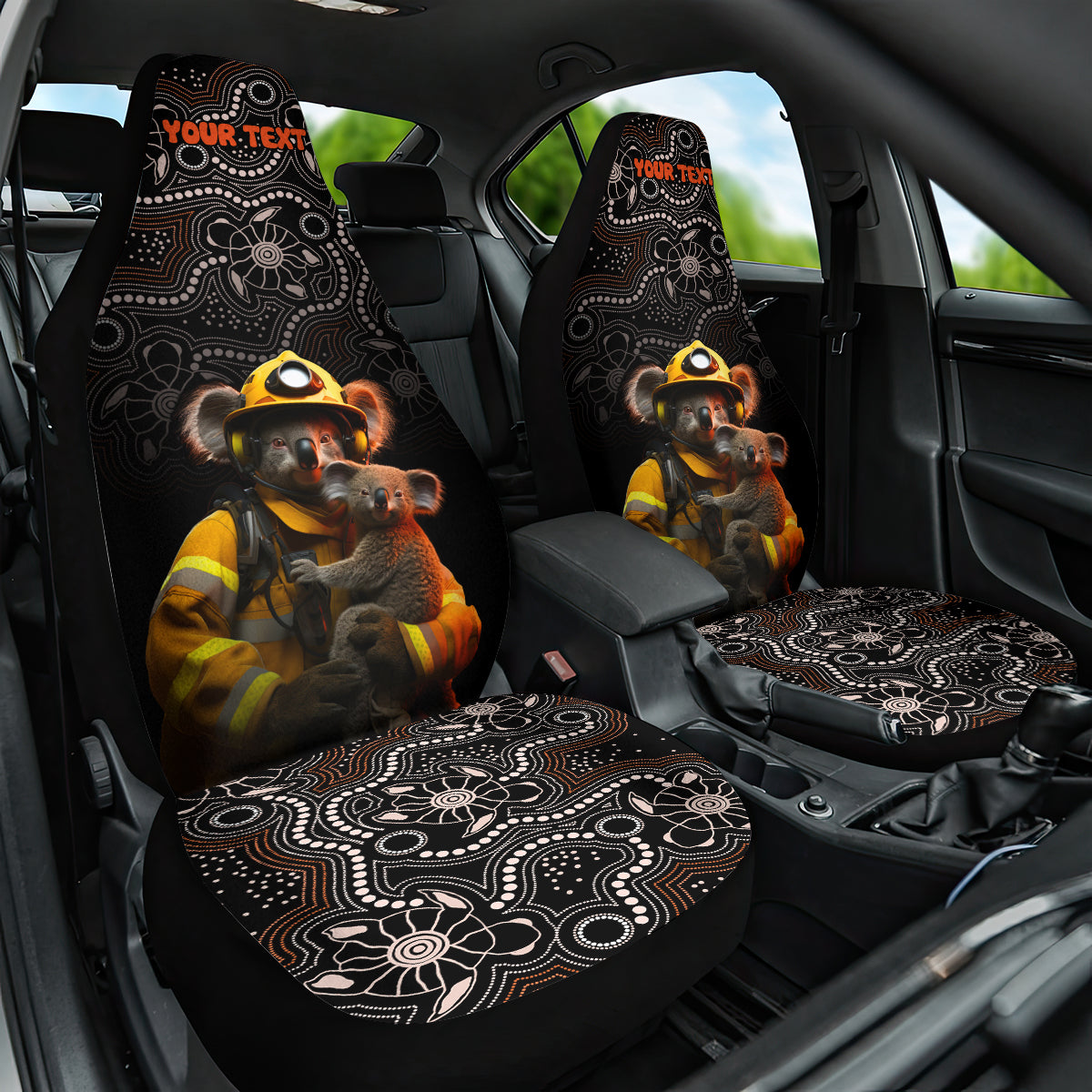 personalised-paws-for-australia-car-seat-cover-bushfire-awareness-indigenous-aboriginal