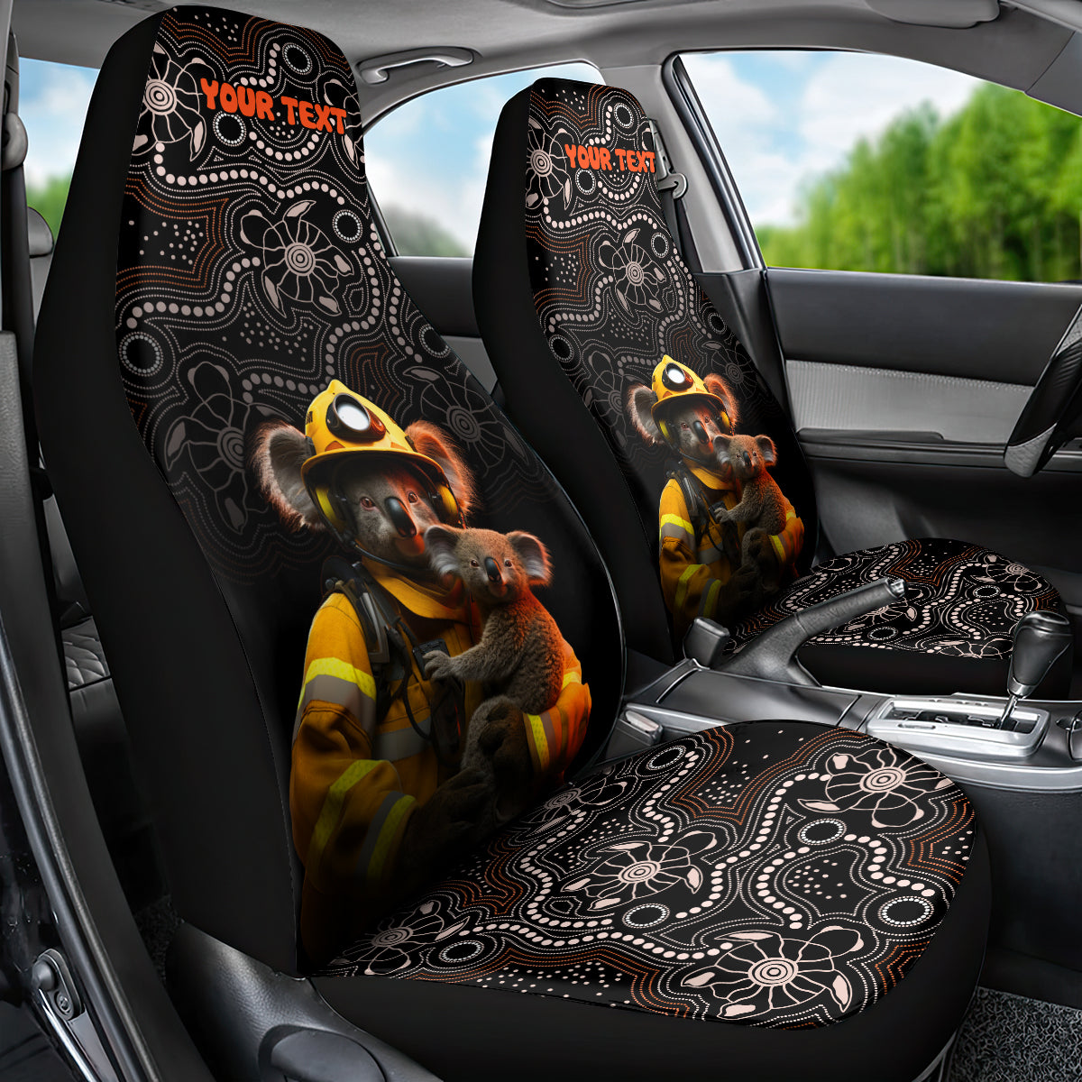 personalised-paws-for-australia-car-seat-cover-bushfire-awareness-indigenous-aboriginal