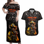 personalised-paws-for-australia-couples-matching-off-shoulder-maxi-dress-and-hawaiian-shirt-bushfire-awareness-indigenous-aboriginal