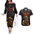 personalised-paws-for-australia-couples-matching-off-the-shoulder-long-sleeve-dress-and-hawaiian-shirt-bushfire-awareness-indigenous-aboriginal