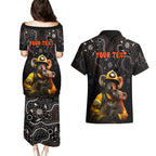 personalised-paws-for-australia-couples-matching-puletasi-dress-and-hawaiian-shirt-bushfire-awareness-indigenous-aboriginal