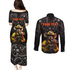 personalised-paws-for-australia-couples-matching-puletasi-dress-and-long-sleeve-button-shirt-bushfire-awareness-indigenous-aboriginal
