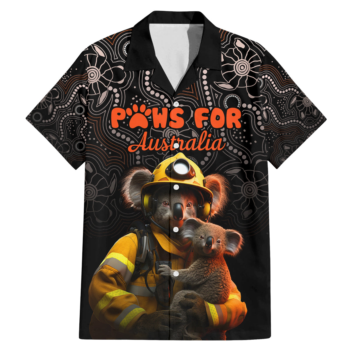 personalised-paws-for-australia-family-matching-mermaid-dress-and-hawaiian-shirt-bushfire-awareness-indigenous-aboriginal