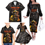 personalised-paws-for-australia-family-matching-off-shoulder-long-sleeve-dress-and-hawaiian-shirt-bushfire-awareness-indigenous-aboriginal