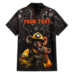 personalised-paws-for-australia-family-matching-off-shoulder-long-sleeve-dress-and-hawaiian-shirt-bushfire-awareness-indigenous-aboriginal