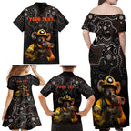 personalised-paws-for-australia-family-matching-off-shoulder-maxi-dress-and-hawaiian-shirt-bushfire-awareness-indigenous-aboriginal
