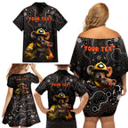 personalised-paws-for-australia-family-matching-off-shoulder-short-dress-and-hawaiian-shirt-bushfire-awareness-indigenous-aboriginal