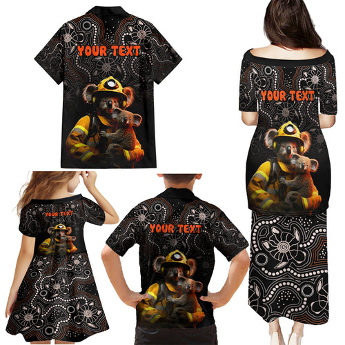 personalised-paws-for-australia-family-matching-puletasi-dress-and-hawaiian-shirt-bushfire-awareness-indigenous-aboriginal