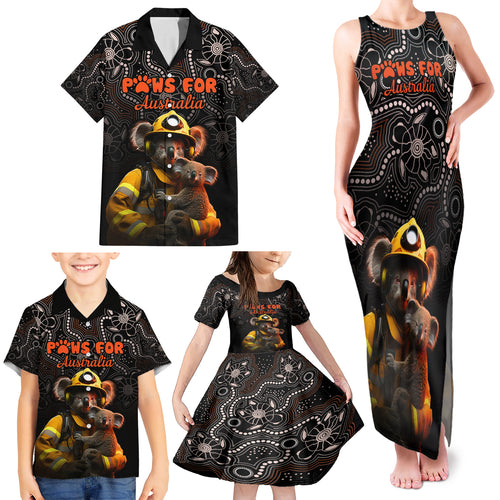 personalised-paws-for-australia-family-matching-tank-maxi-dress-and-hawaiian-shirt-bushfire-awareness-indigenous-aboriginal
