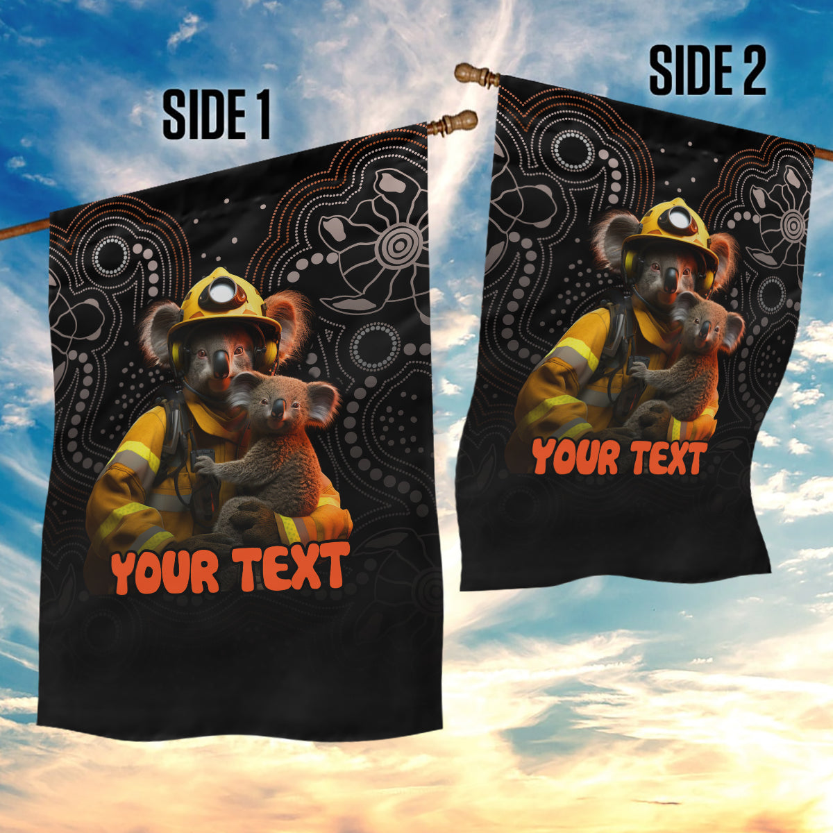 personalised-paws-for-australia-garden-flag-bushfire-awareness-indigenous-aboriginal