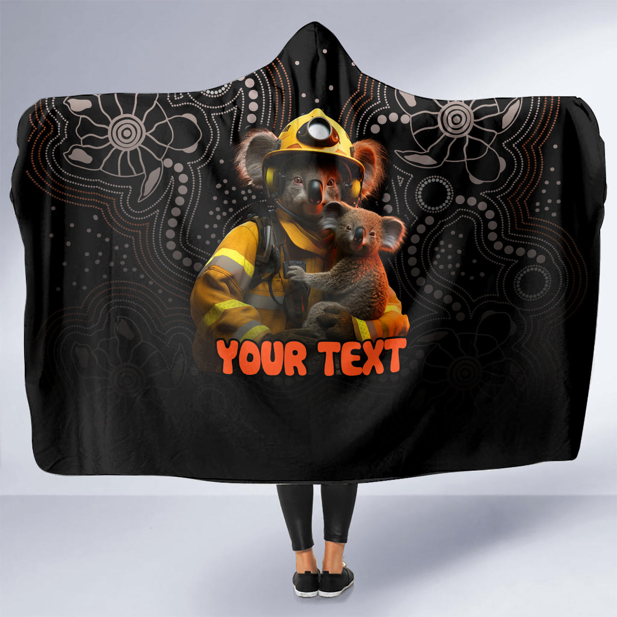 personalised-paws-for-australia-hooded-blanket-bushfire-awareness-indigenous-aboriginal
