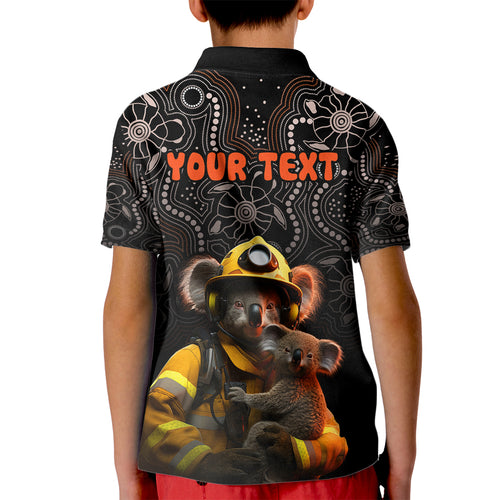 personalised-paws-for-australia-kid-polo-shirt-bushfire-awareness-indigenous-aboriginal