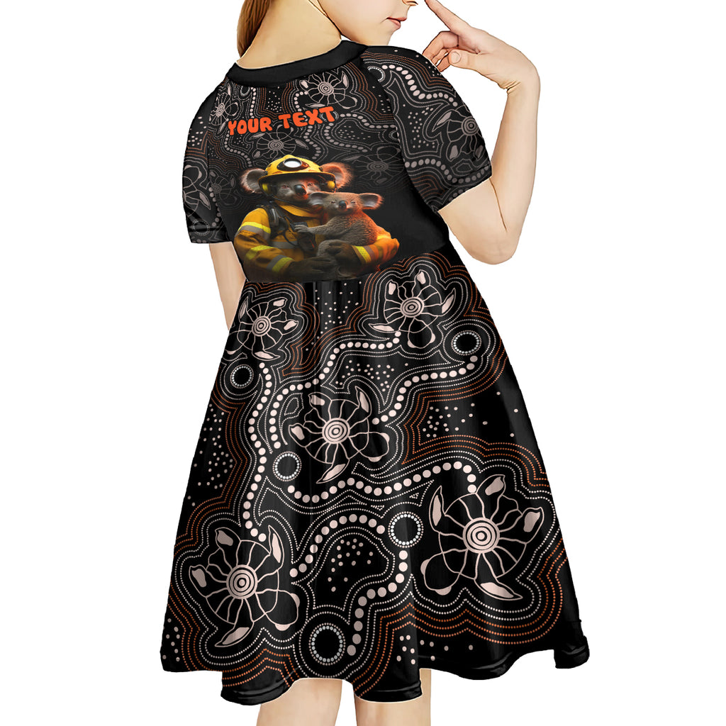 personalised-paws-for-australia-kid-short-sleeve-dress-bushfire-awareness-indigenous-aboriginal