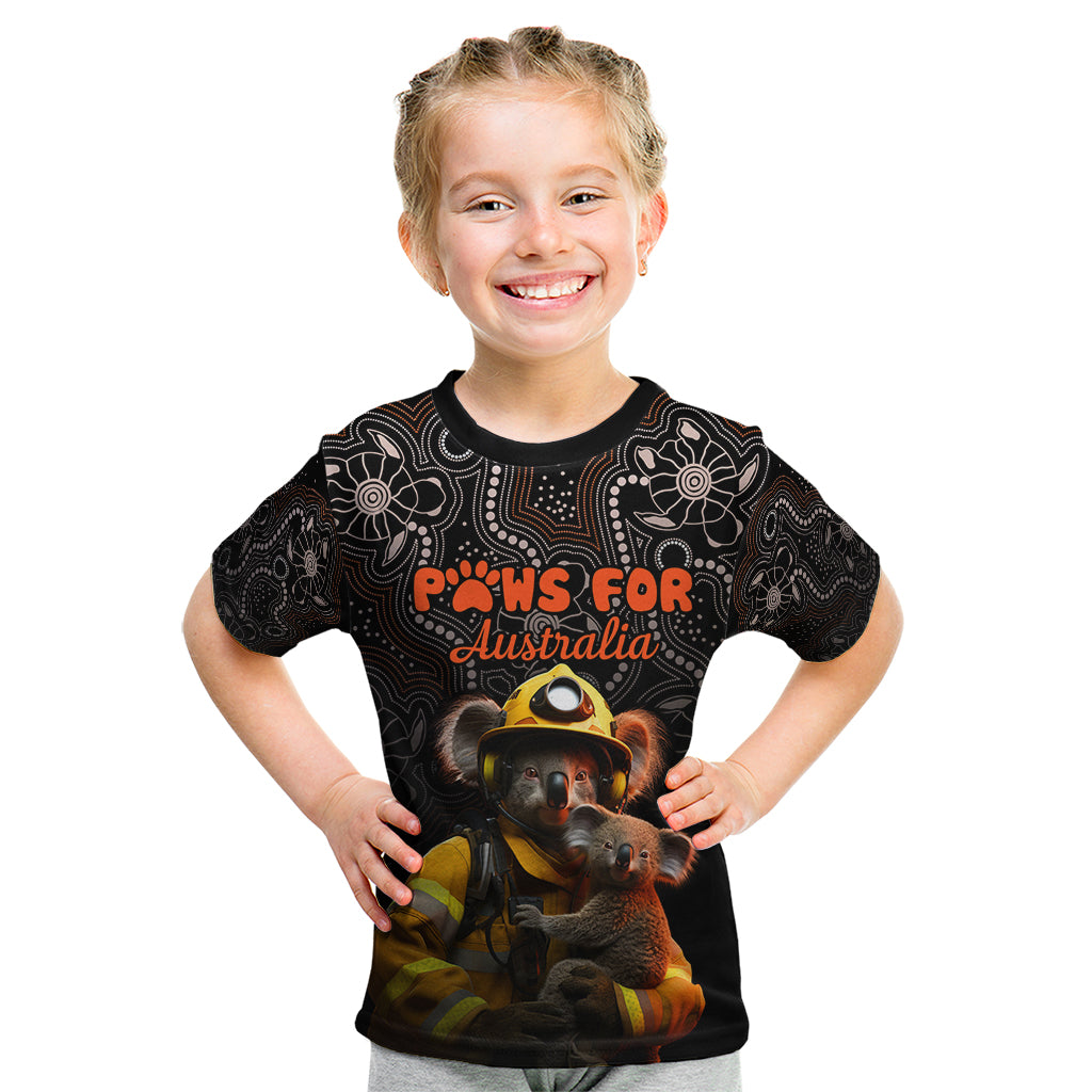 personalised-paws-for-australia-kid-t-shirt-bushfire-awareness-indigenous-aboriginal