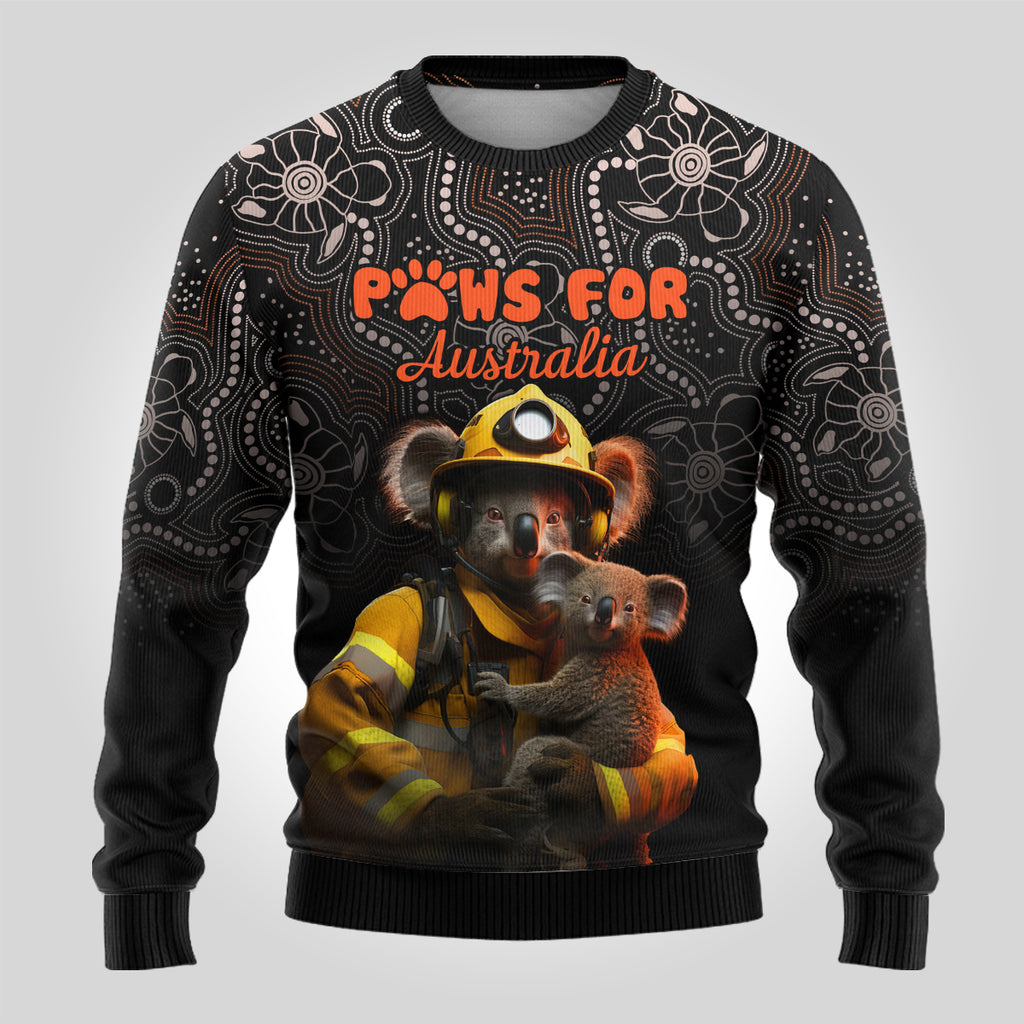 personalised-paws-for-australia-ugly-christmas-sweater-bushfire-awareness-indigenous-aboriginal