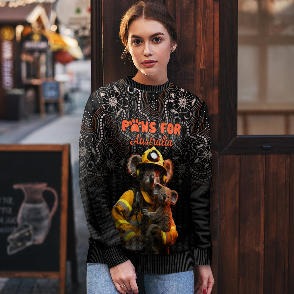 personalised-paws-for-australia-ugly-christmas-sweater-bushfire-awareness-indigenous-aboriginal