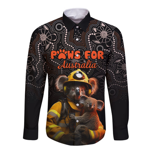 personalised-paws-for-australia-long-sleeve-button-shirt-bushfire-awareness-indigenous-aboriginal