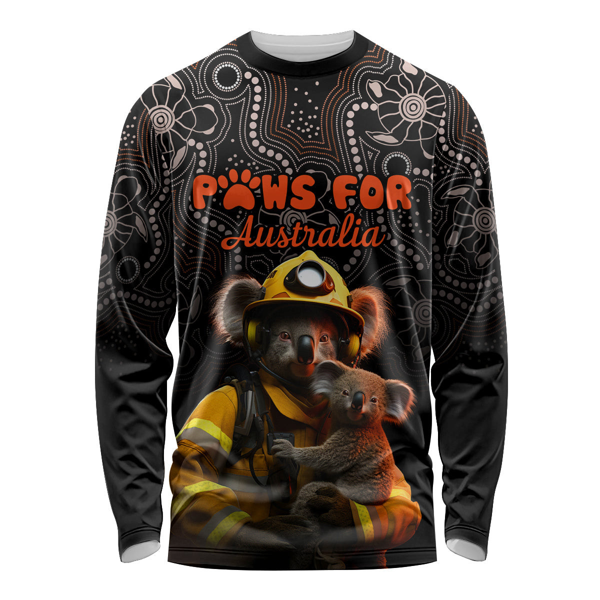 personalised-paws-for-australia-long-sleeve-shirt-bushfire-awareness-indigenous-aboriginal