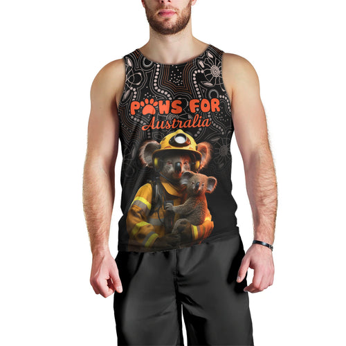 personalised-paws-for-australia-men-tank-top-bushfire-awareness-indigenous-aboriginal