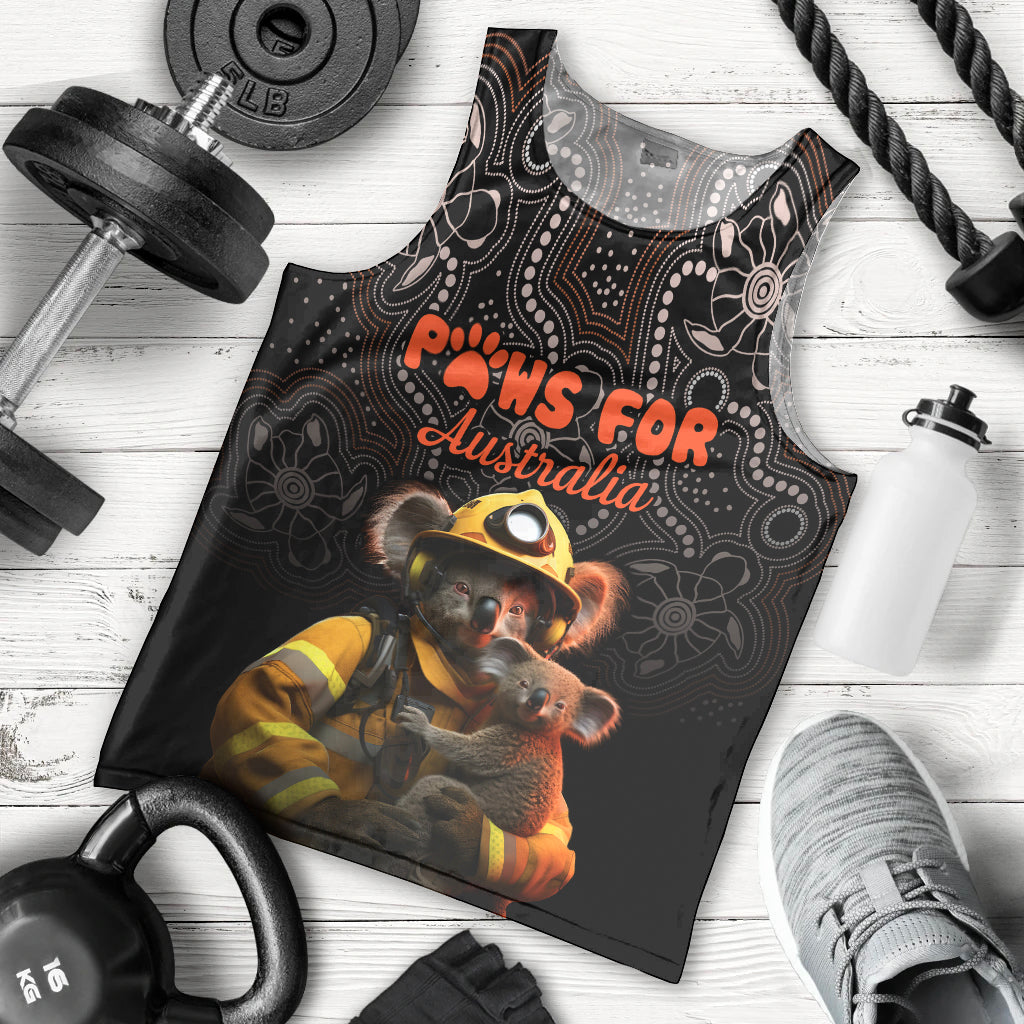 personalised-paws-for-australia-men-tank-top-bushfire-awareness-indigenous-aboriginal