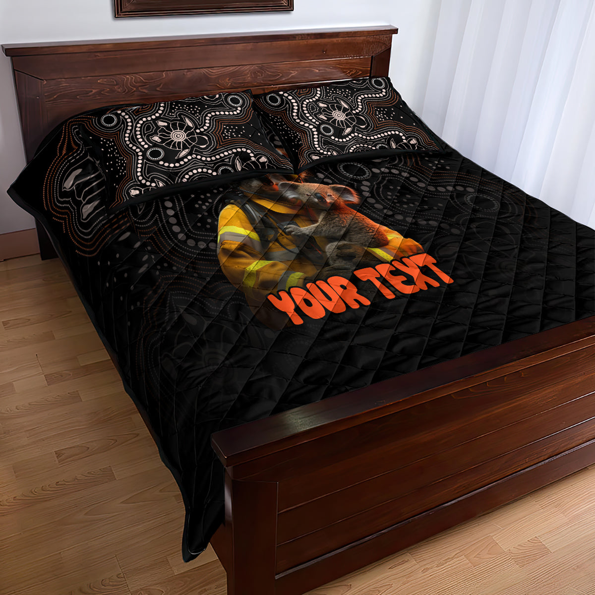 personalised-paws-for-australia-quilt-bed-set-bushfire-awareness-indigenous-aboriginal