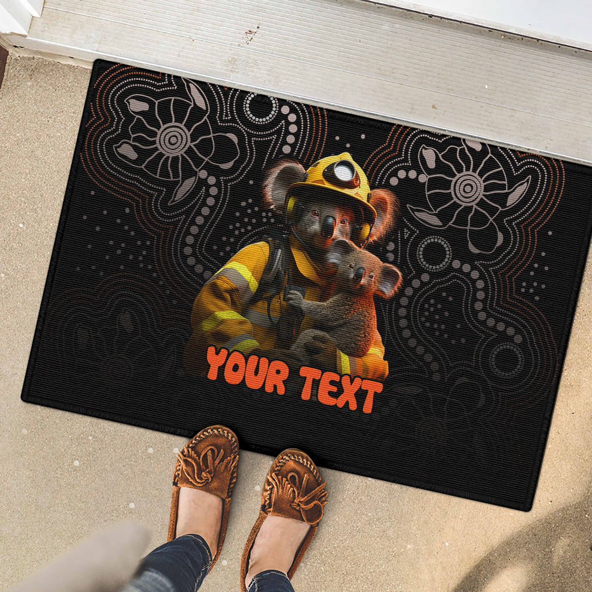 personalised-paws-for-australia-rubber-doormat-bushfire-awareness-indigenous-aboriginal