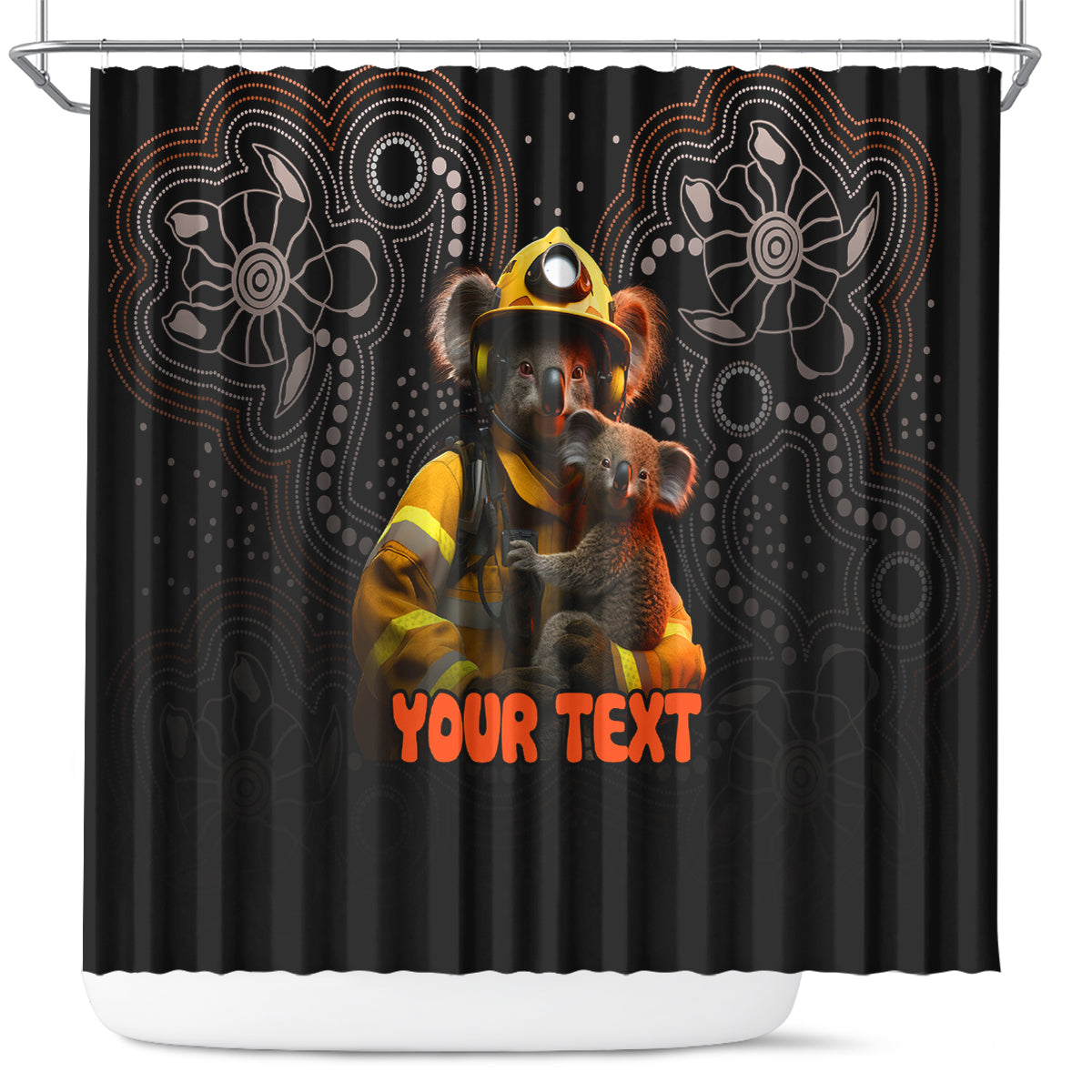 personalised-paws-for-australia-shower-curtain-bushfire-awareness-indigenous-aboriginal