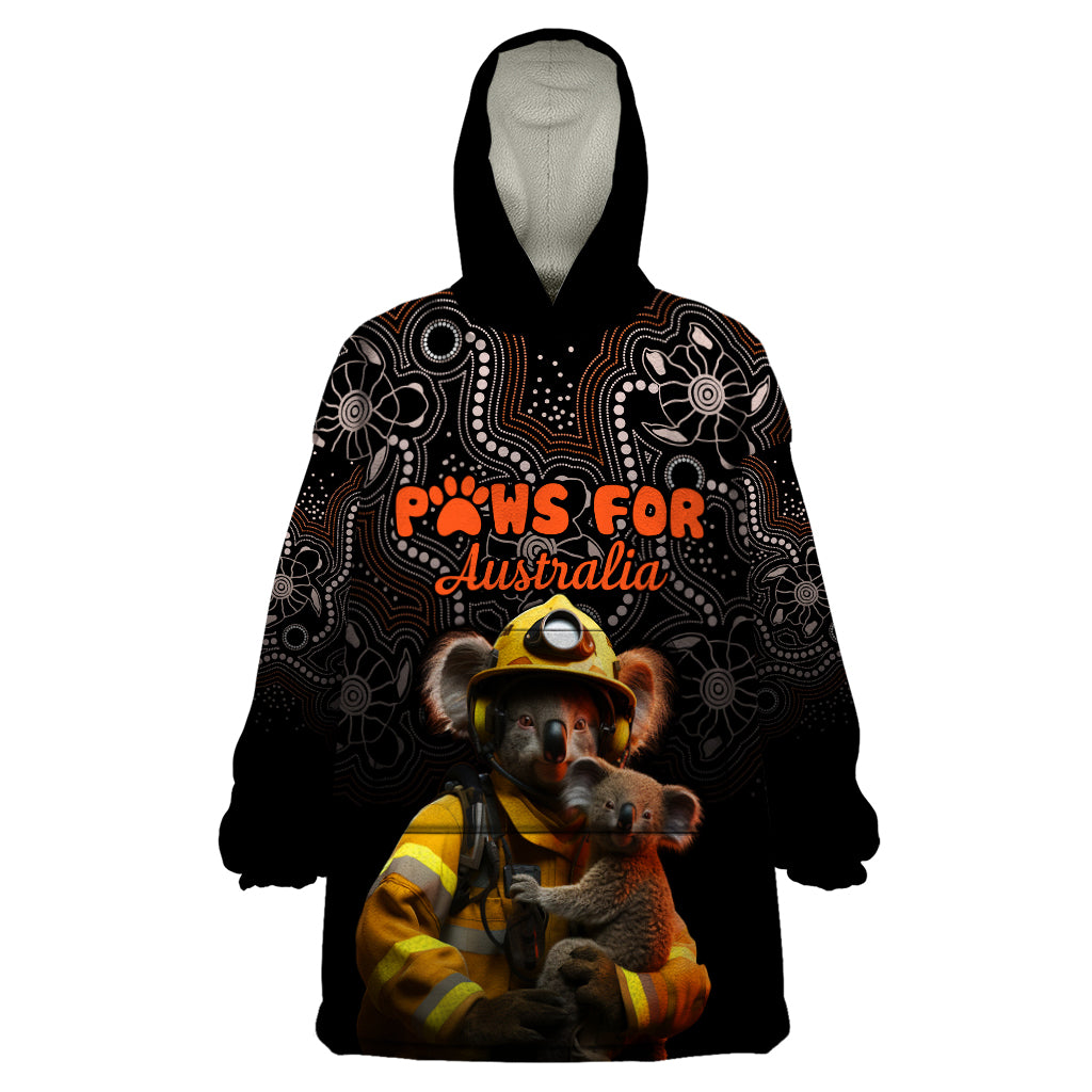 personalised-paws-for-australia-wearable-blanket-hoodie-bushfire-awareness-indigenous-aboriginal