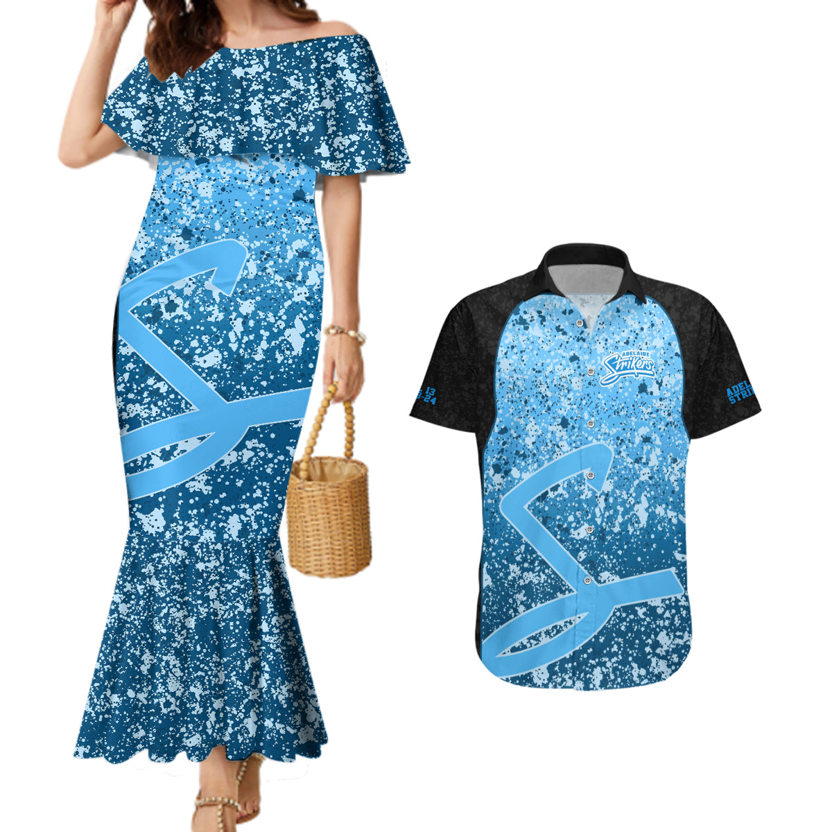 adelaide-strikers-custom-couples-matching-mermaid-dress-and-hawaiian-shirt-bbl-cricket-team-2024