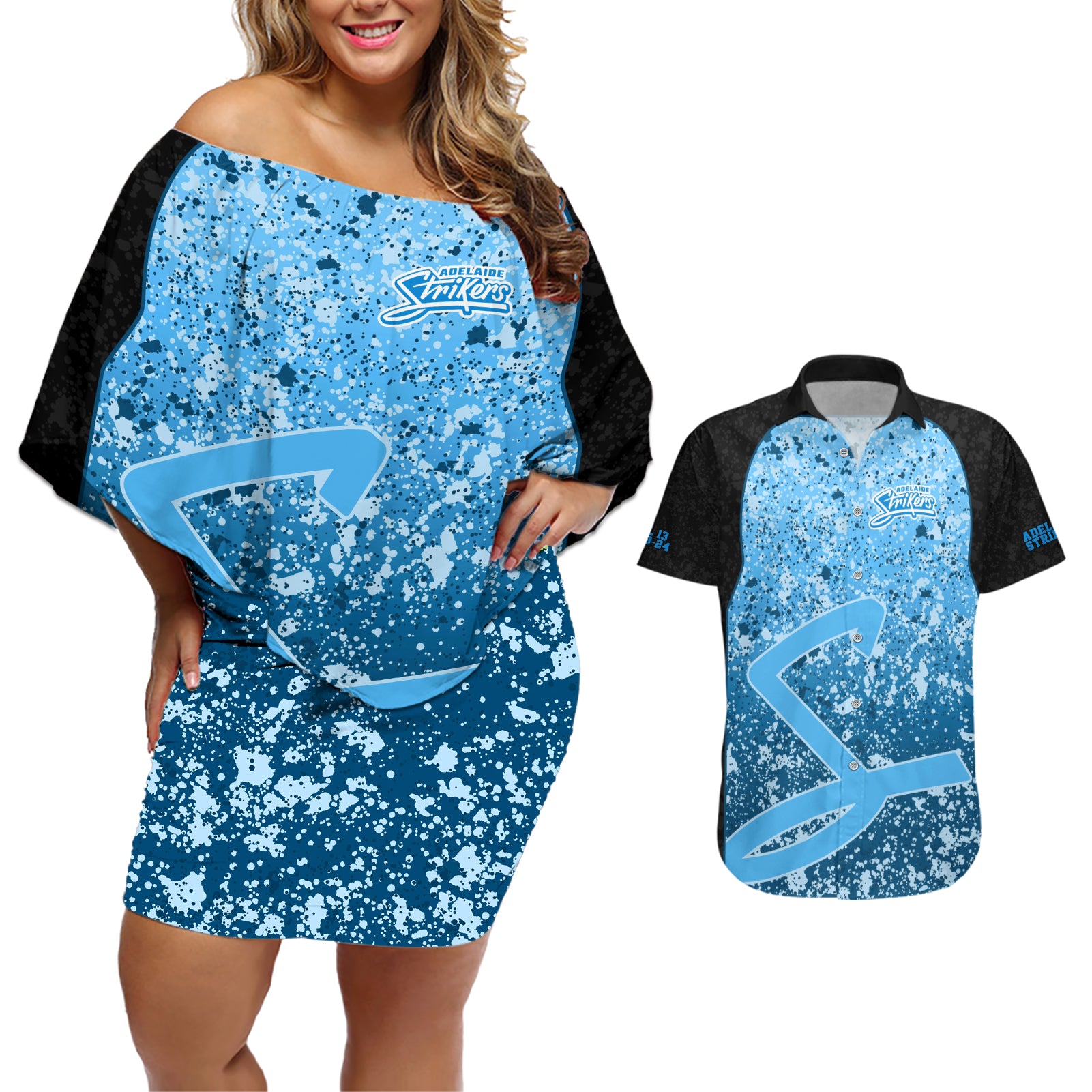 adelaide-strikers-custom-couples-matching-off-shoulder-short-dress-and-hawaiian-shirt-bbl-cricket-team-2024