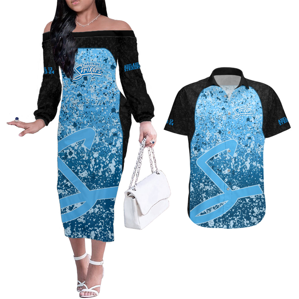 adelaide-strikers-custom-couples-matching-off-the-shoulder-long-sleeve-dress-and-hawaiian-shirt-bbl-cricket-team-2024