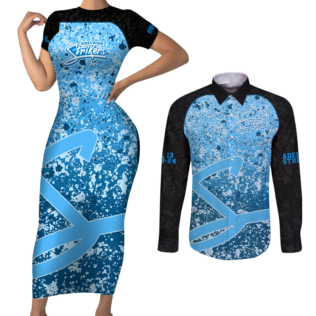 adelaide-strikers-custom-couples-matching-short-sleeve-bodycon-dress-and-long-sleeve-button-shirt-bbl-cricket-team-2024