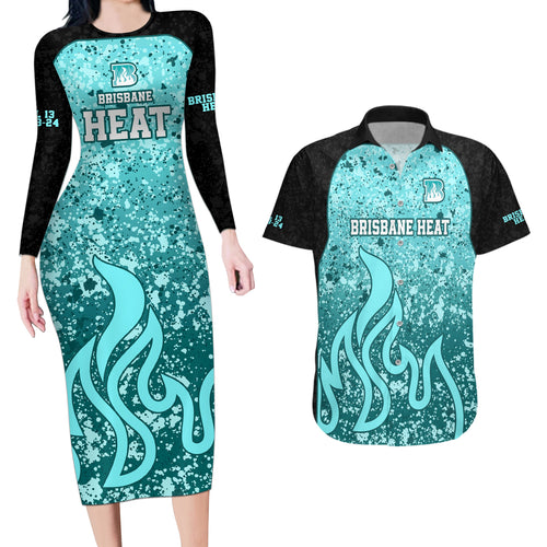 brisbane-heat-custom-couples-matching-long-sleeve-bodycon-dress-and-hawaiian-shirt-bbl-cricket-team-2024
