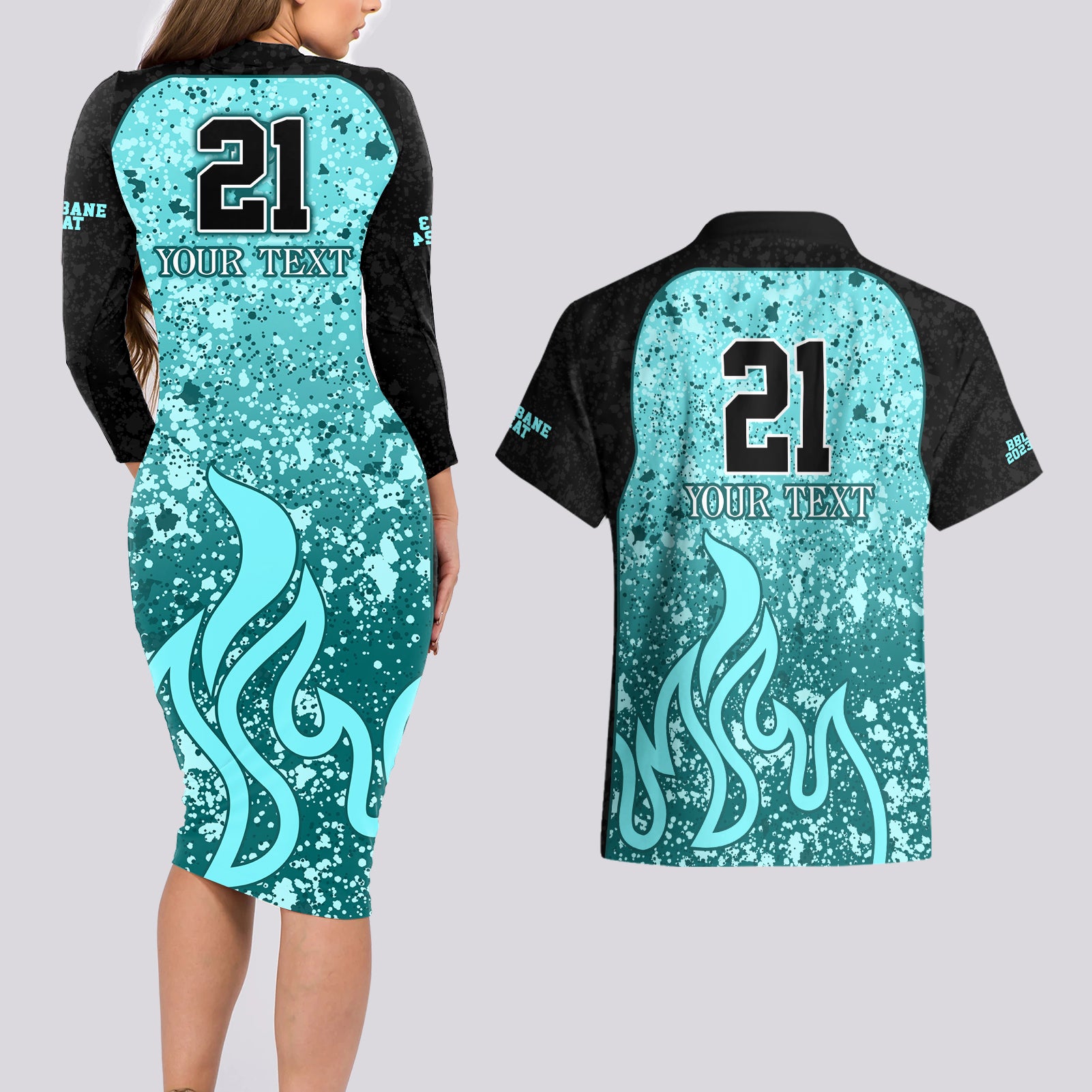 brisbane-heat-custom-couples-matching-long-sleeve-bodycon-dress-and-hawaiian-shirt-bbl-cricket-team-2024