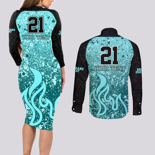 brisbane-heat-custom-couples-matching-long-sleeve-bodycon-dress-and-long-sleeve-button-shirt-bbl-cricket-team-2024