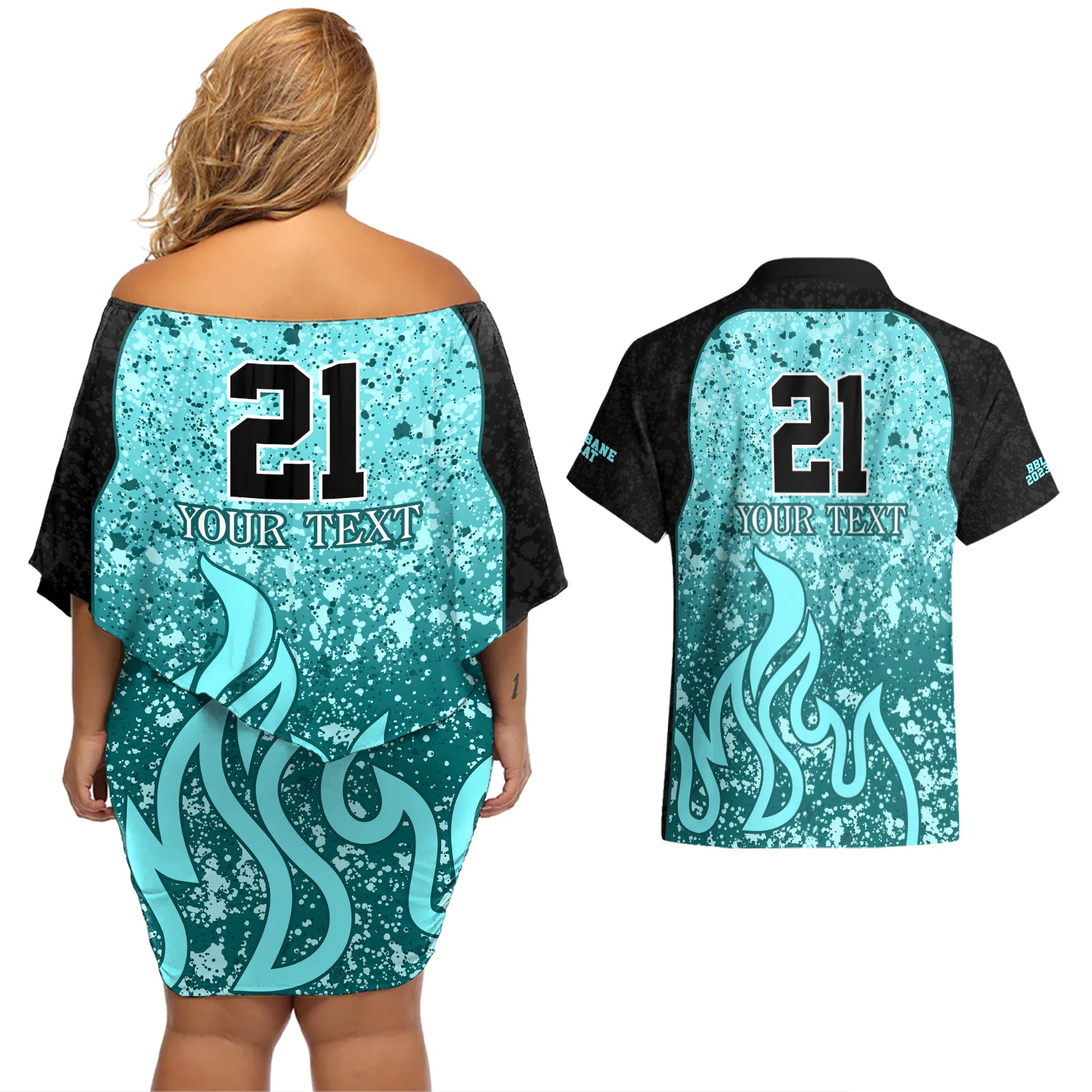 brisbane-heat-custom-couples-matching-off-shoulder-short-dress-and-hawaiian-shirt-bbl-cricket-team-2024