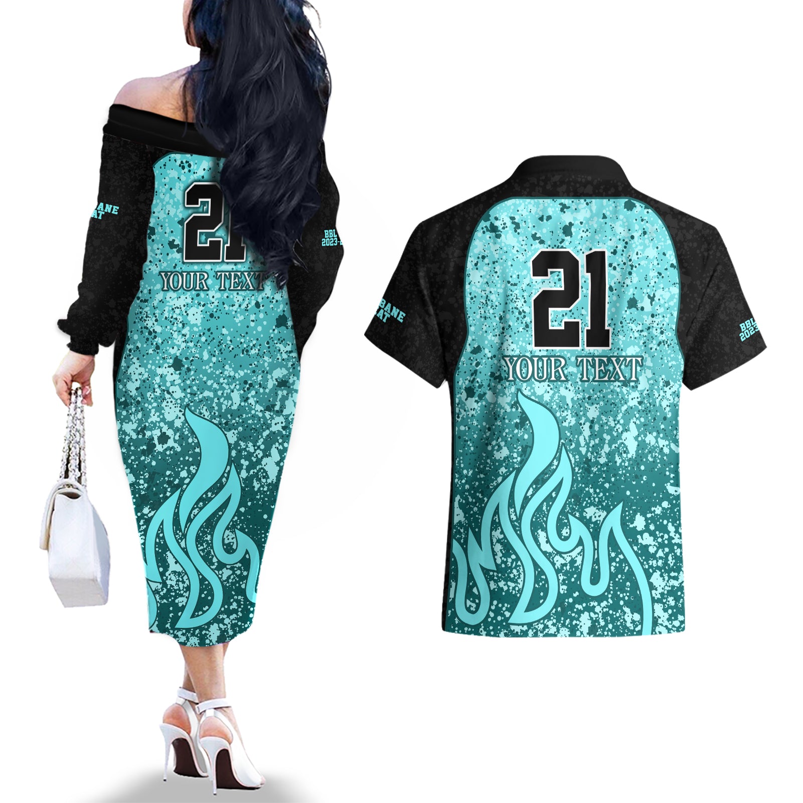 brisbane-heat-custom-couples-matching-off-the-shoulder-long-sleeve-dress-and-hawaiian-shirt-bbl-cricket-team-2024