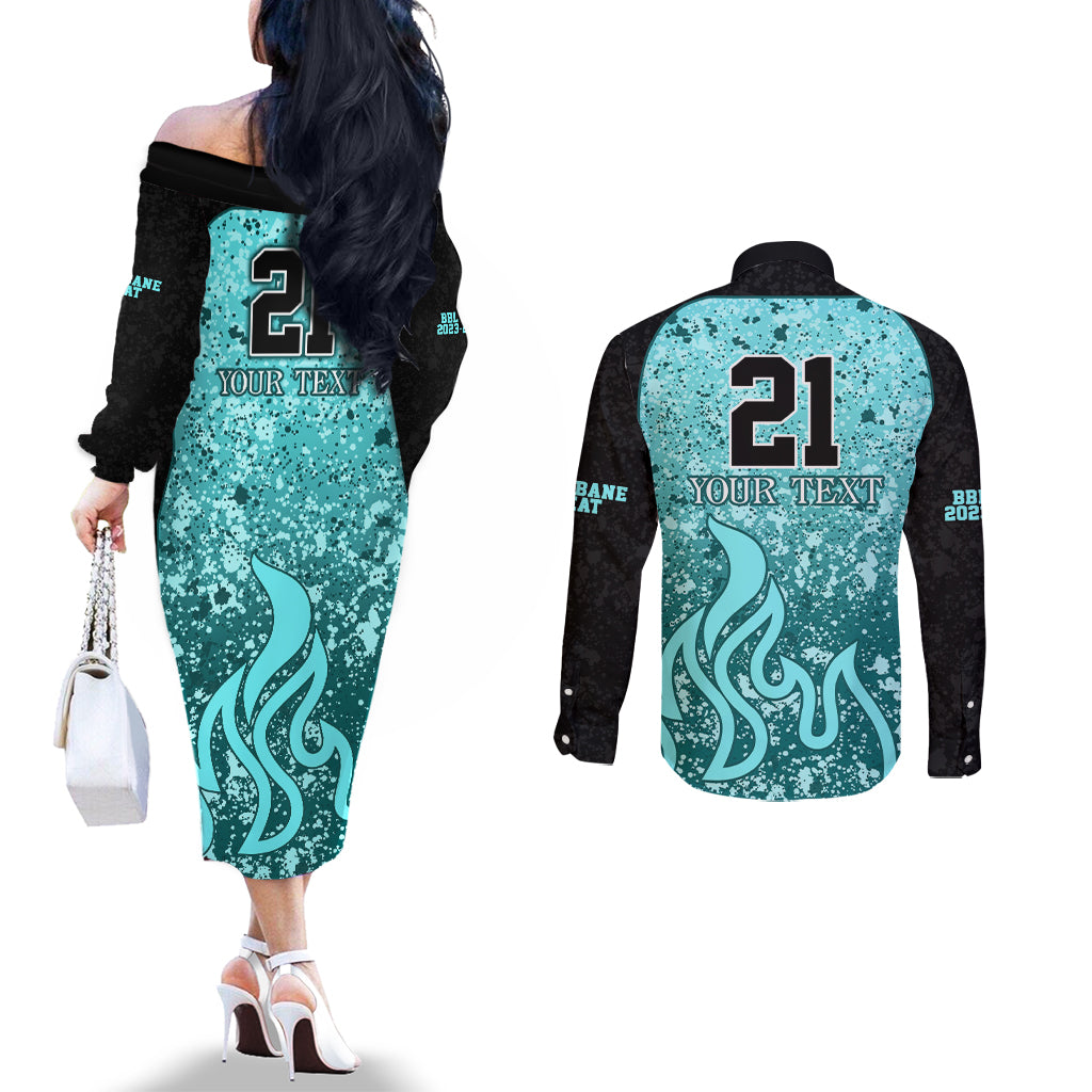 brisbane-heat-custom-couples-matching-off-the-shoulder-long-sleeve-dress-and-long-sleeve-button-shirt-bbl-cricket-team-2024