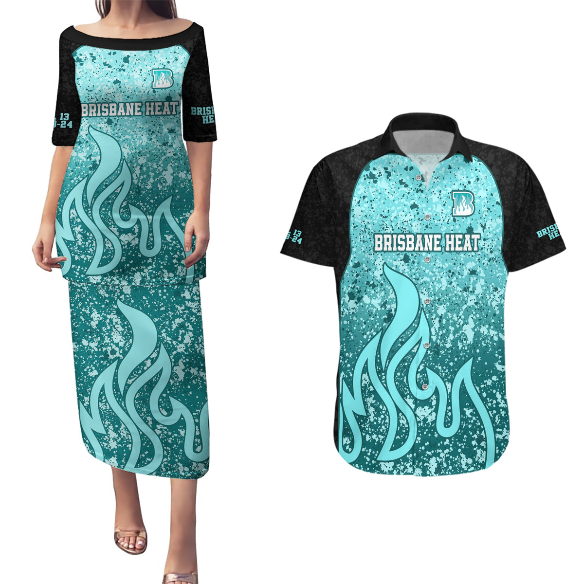 brisbane-heat-custom-couples-matching-puletasi-dress-and-hawaiian-shirt-bbl-cricket-team-2024